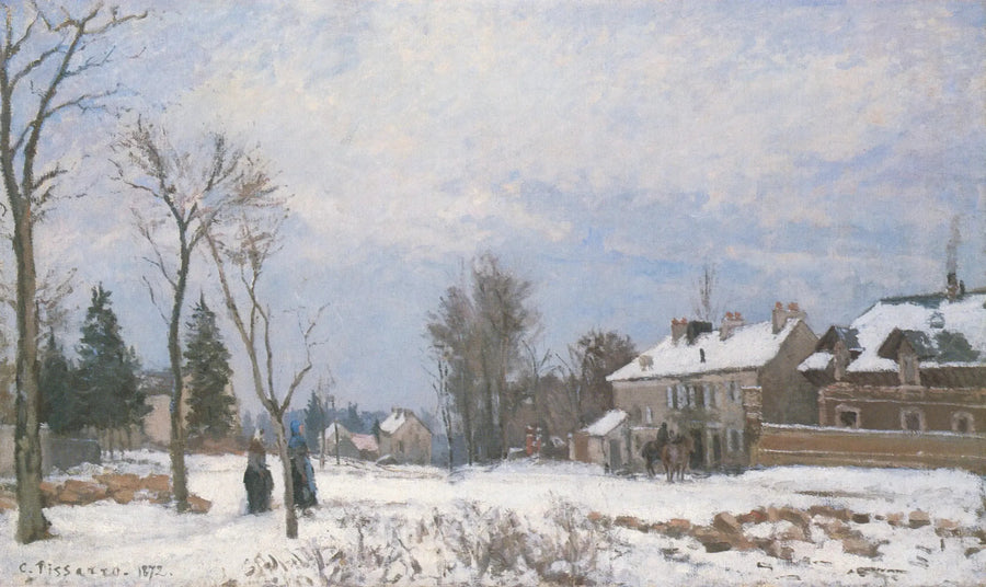 Vejen fra Versailles til Saint-Germain, Louveciennes, sneeffekt - Camille Pissarro