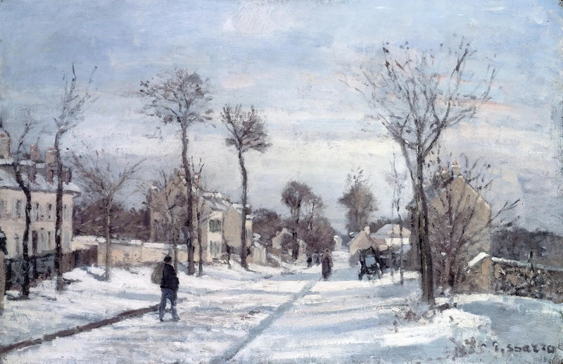 Vejen til Versailles, Louveciennes, sne - Camille Pissarro
