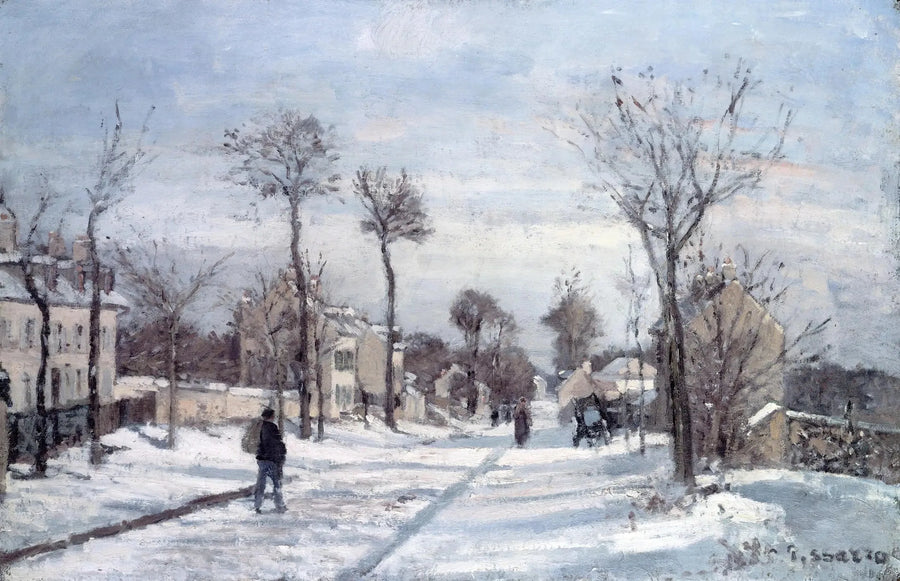 Vejen til Versailles, Louveciennes, sne - Camille Pissarro