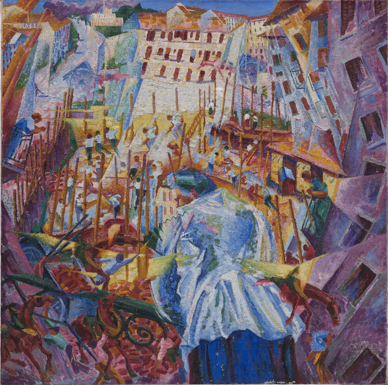 Gaden træder ind i huset - Umberto Boccioni