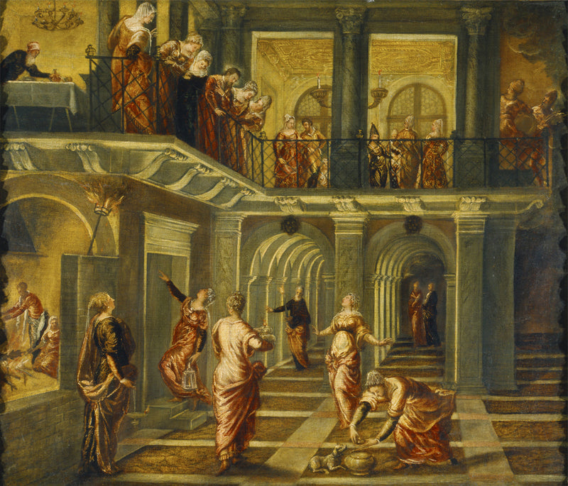 Den vise og de gale jomfruer - Jacopo Tintoretto