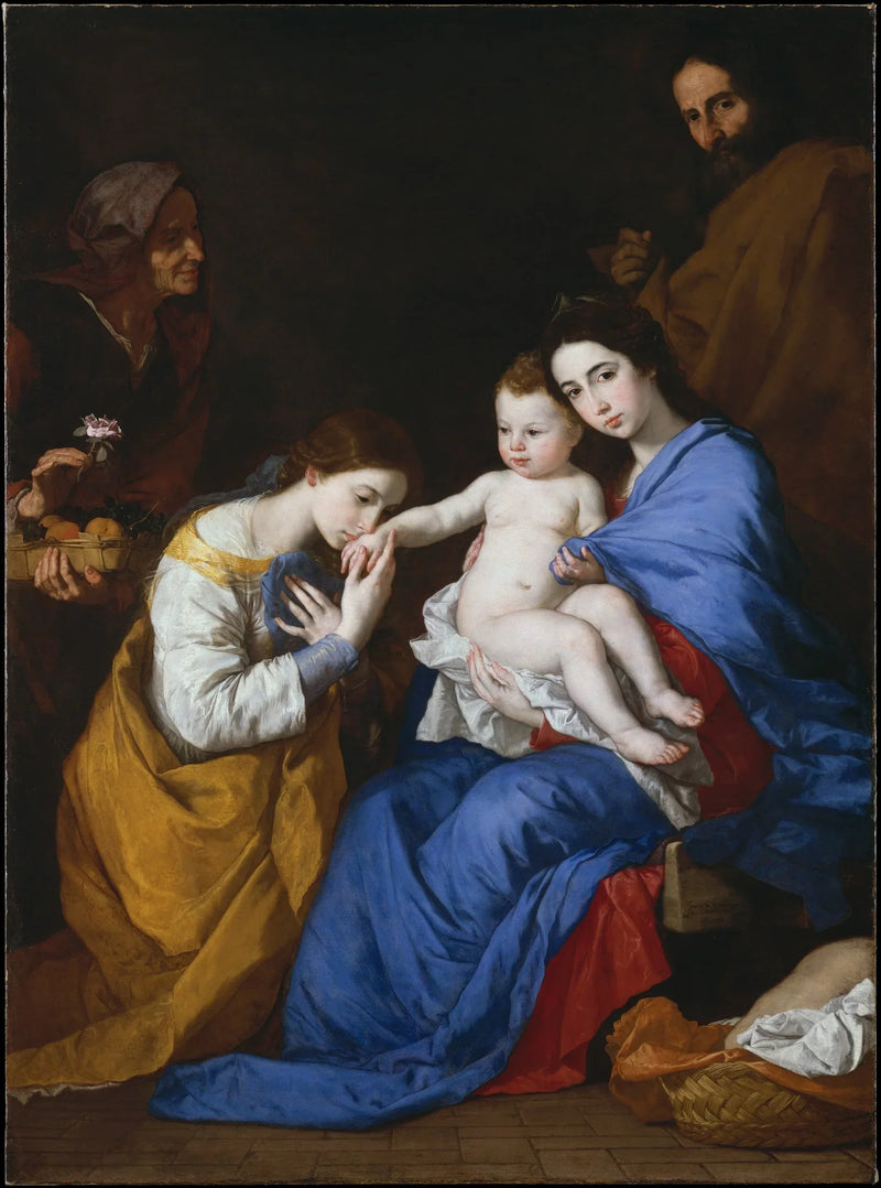 Den Hellige Familie med hellige Anne og hellige Katharina af Alexandria - Jusepe de Ribera