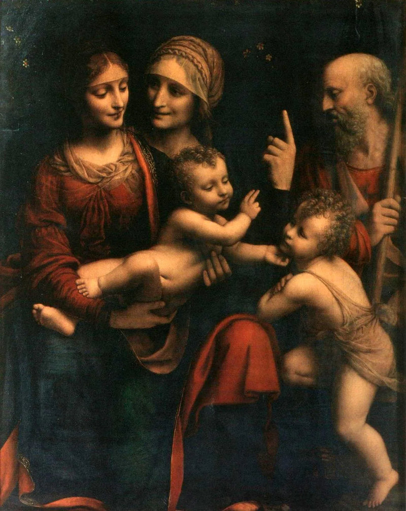 Den Hellige Familie med Den Hellige Anna og Johannes Døberen - Bernardino Luini