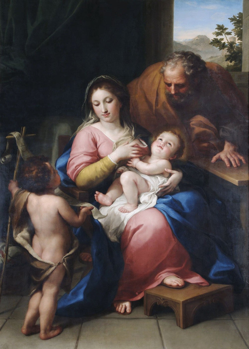Den Hellige Familie med den hellige Johannes-barn - Anton Raphael Mengs