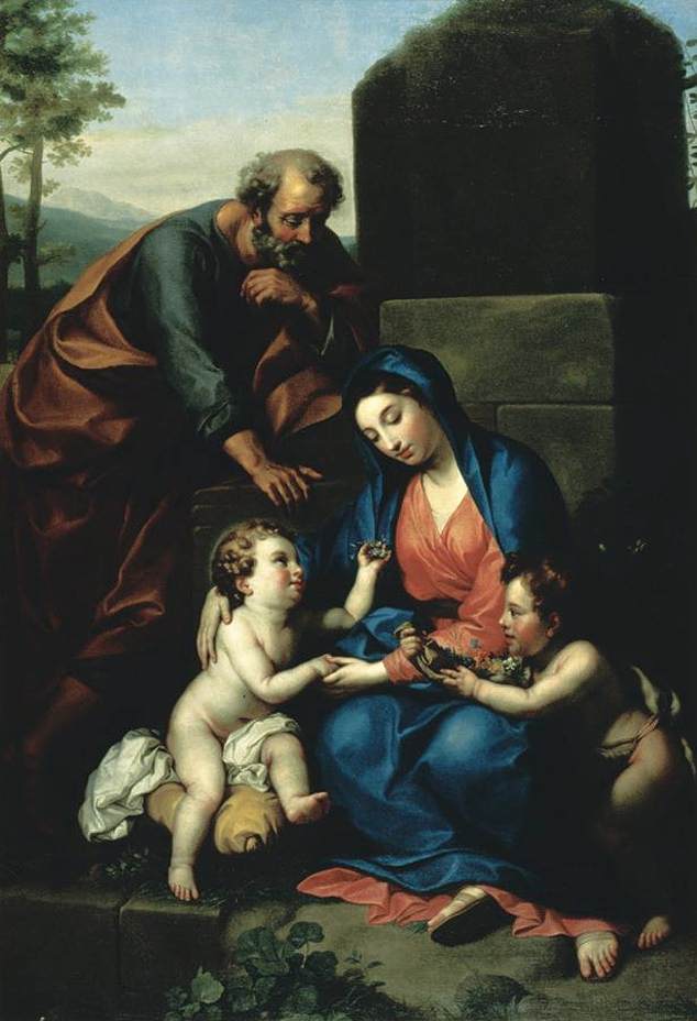 Den Hellige Familie med den hellige Johannes Døberen - Anton Raphael Mengs