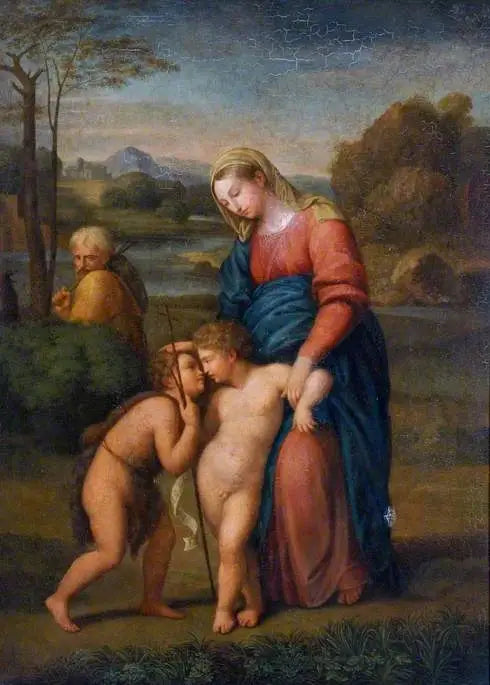 Den hellige familie med den hellige Johannes Døberen - Raphael Sanzio