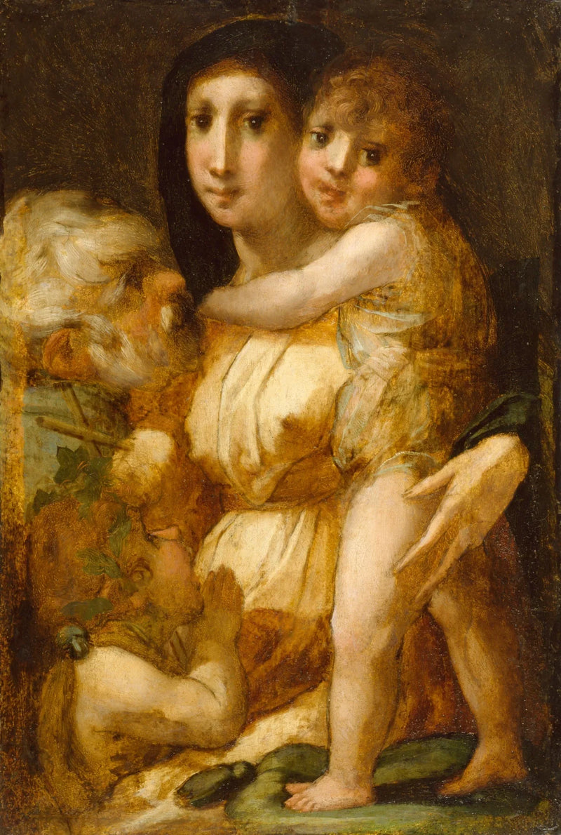 Den Hellige Familie med den hellige Johannes Døberen - Rosso Fiorentino