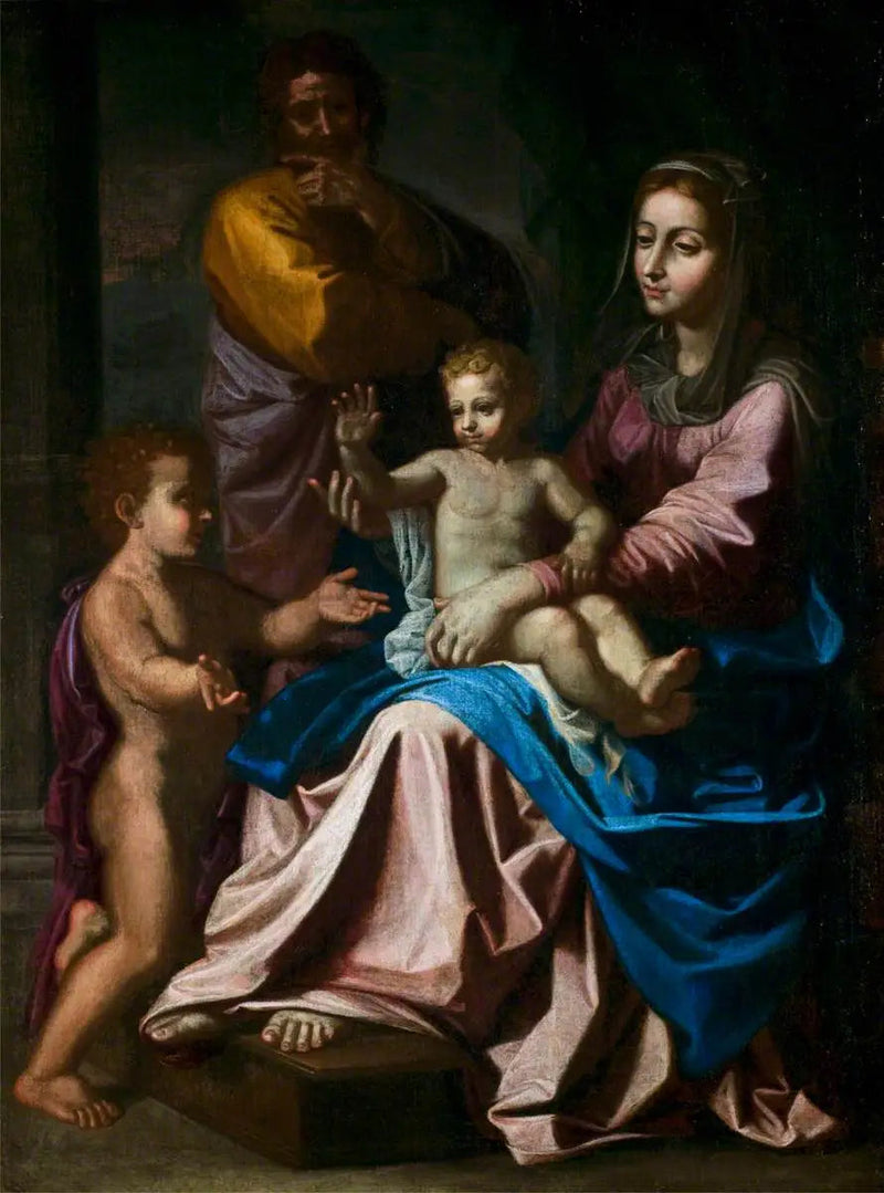 Den Hellige Familie med den hellige Johannes-barn - Nicolas Poussin