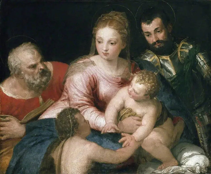 Den Hellige Familie med den unge Sankt Johannes Døberen og Sankt Georg - Paul Véronèse