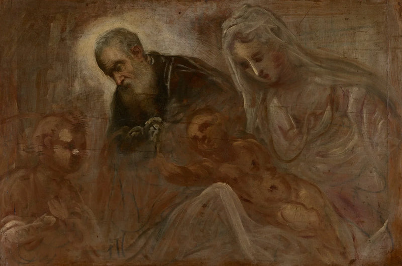 Den Hellige Familie med den unge Johannes Døberen - Jacopo Tintoretto