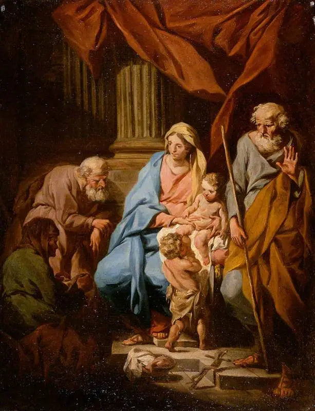 Den Hellige Familie med de hellige Elisabeth og Zakarias og den unge hellige Johannes - Pierre Subleyras