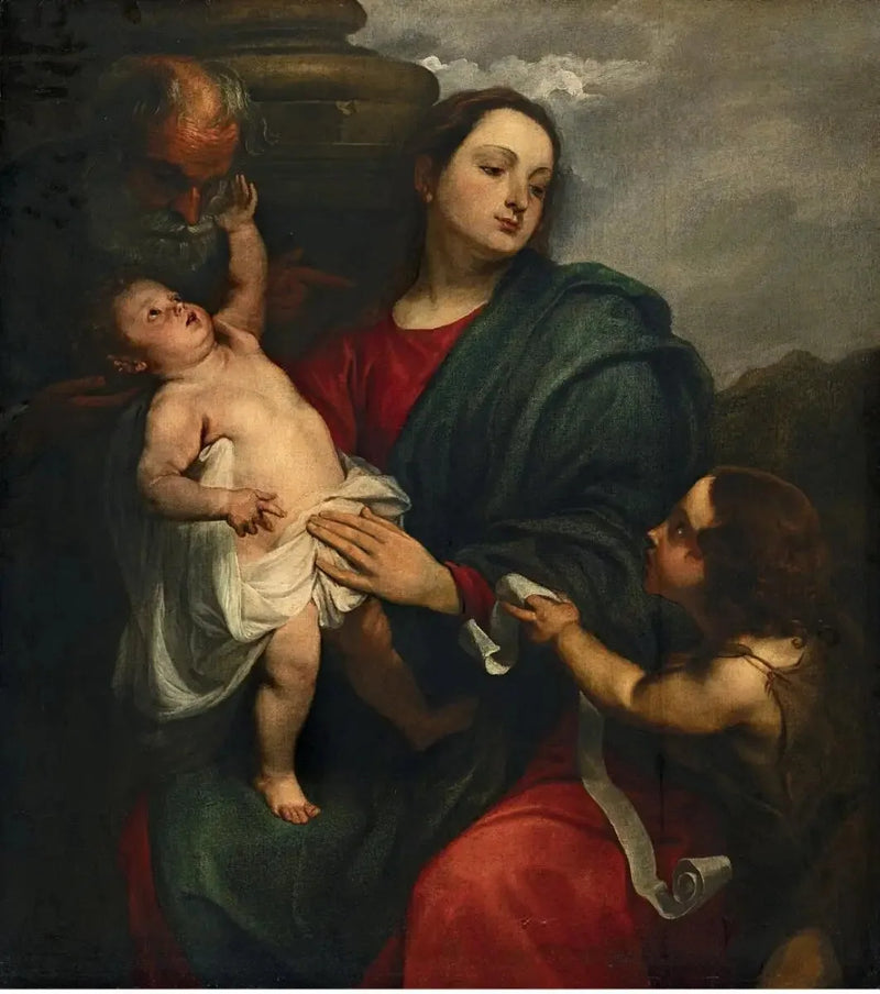Den Hellige Familie med den lille Johannes Døberen - Antoine van Dyck