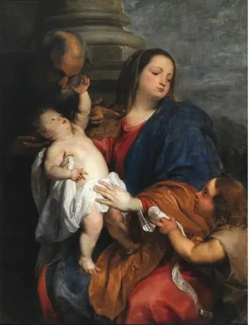 Den Hellige Familie med den lille Johannes Døberen - Antoine van Dyck