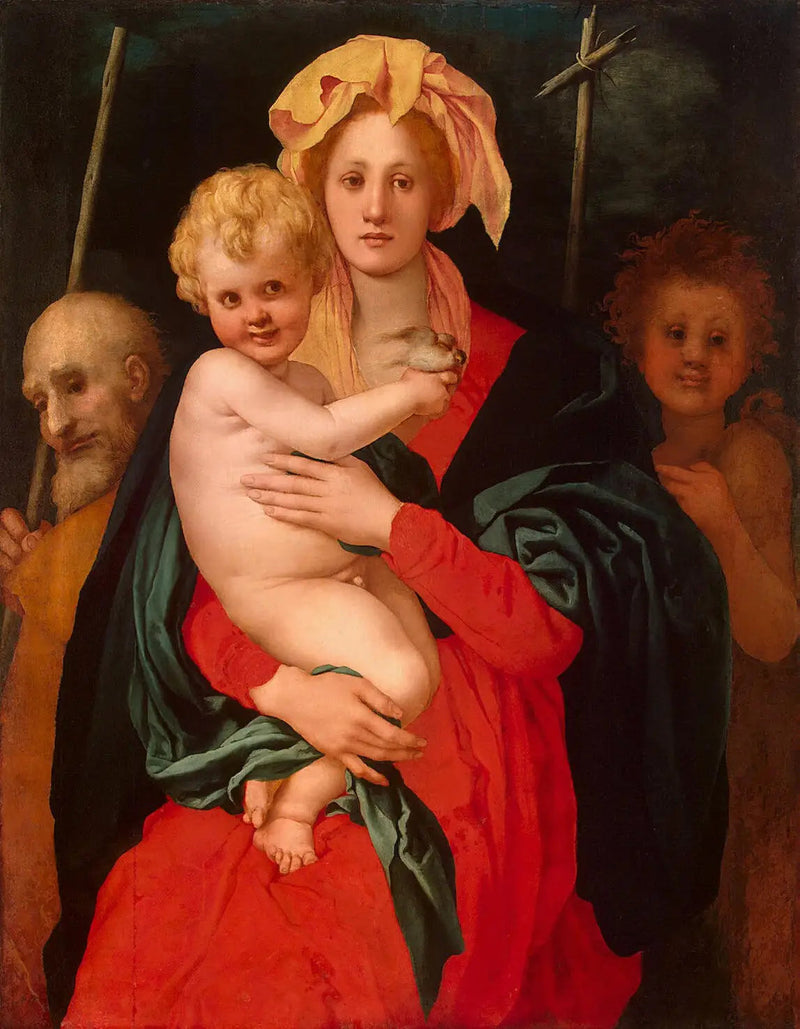 Den Hellige Familie med Sankt Johannes Døberen - Pontormo