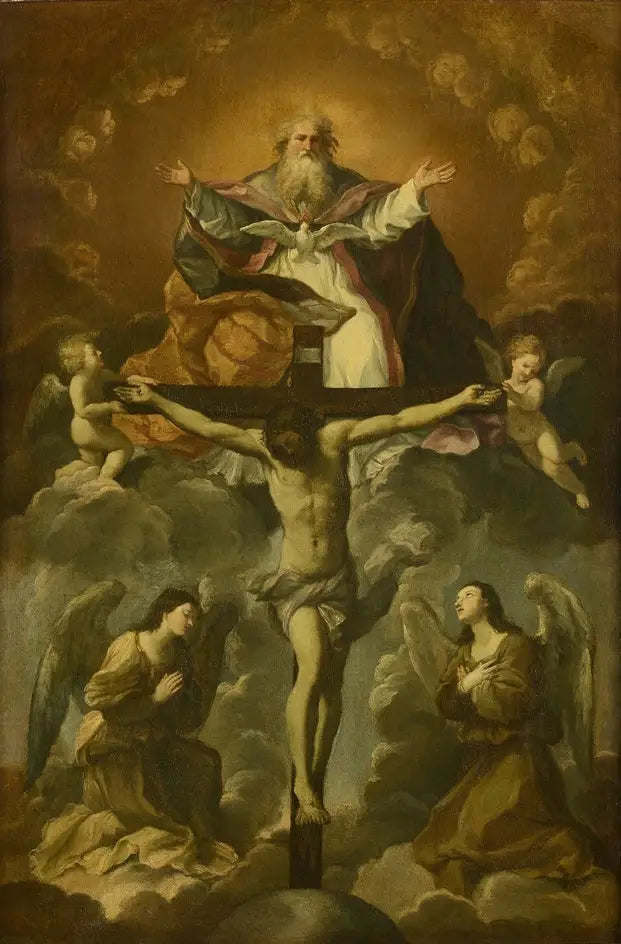 Den Hellige Treenighed tilbedt af englene - Guido Reni