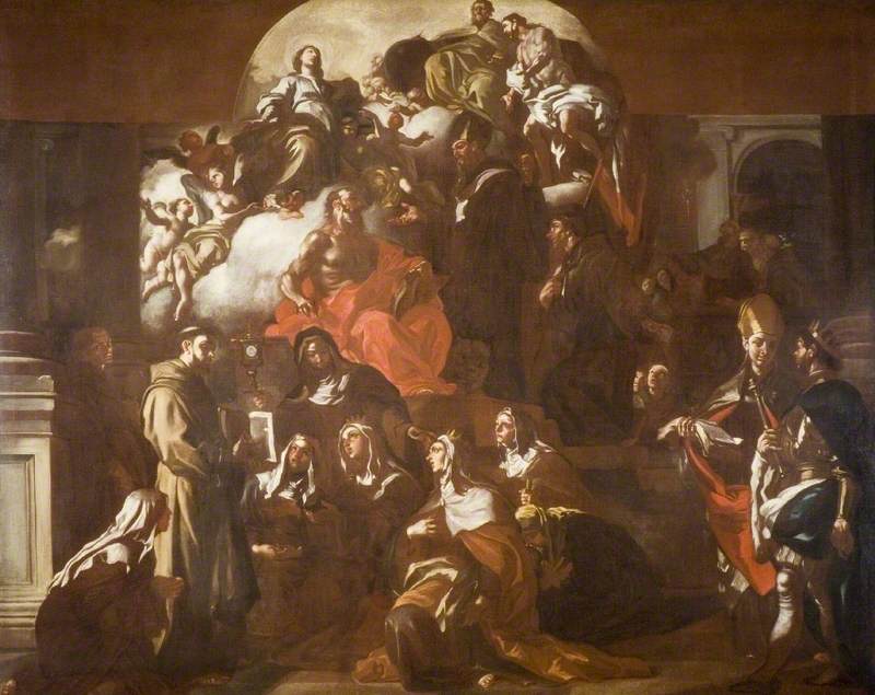 Den Hellige Treenighed med Jomfruen og Helgenerne - Francesco Solimena