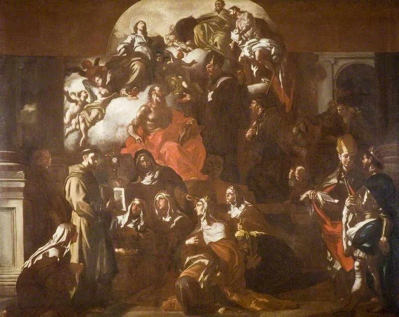 Den Hellige Treenighed med Jomfruen og Helgenerne - Francesco Solimena