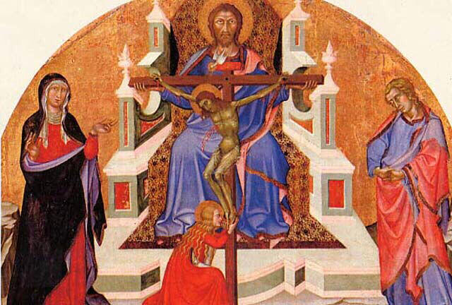 Den Hellige Treenighed (Treenighedsaltertavle) - Bartolo di Fredi