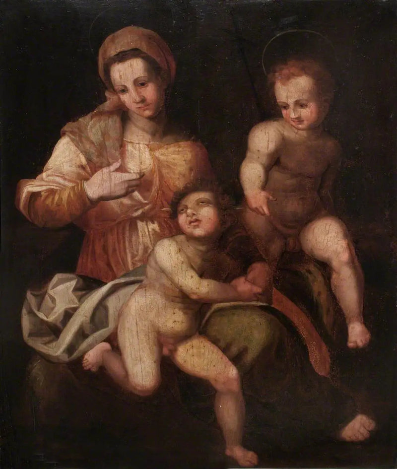Den Hellige Jomfru med Barn Jesus og Sankt Johannes Døberen - Andrea del Sarto