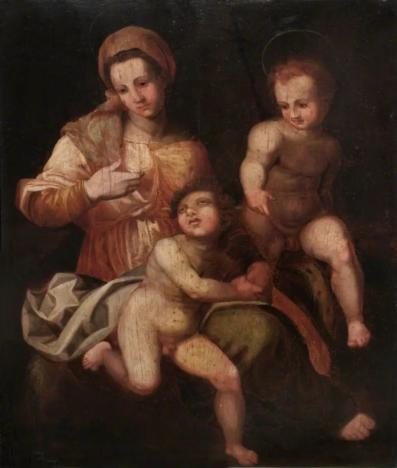 Den Hellige Jomfru med Barn Jesus og Sankt Johannes Døberen - Andrea del Sarto