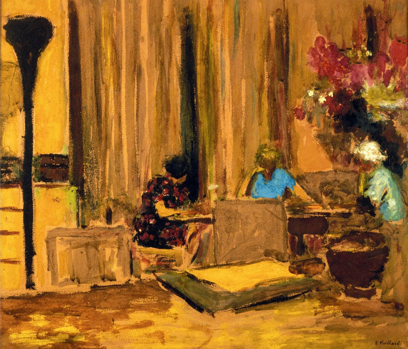 Billardlokalet i Clayes-slottet - Édouard Vuillard