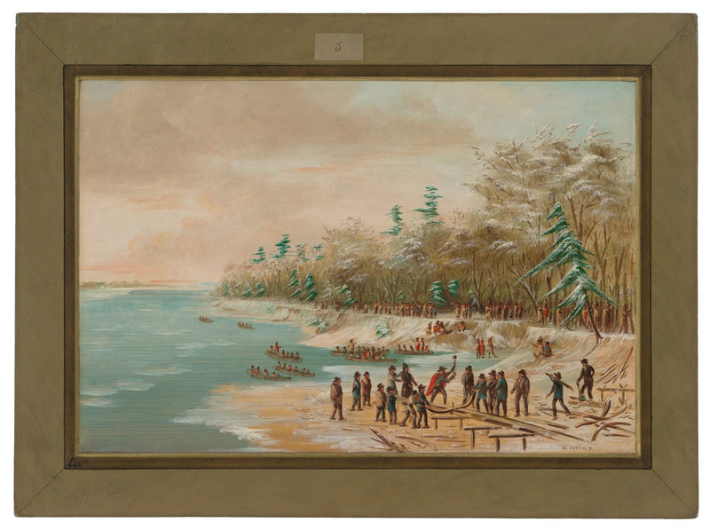 La Salle enfonçea den første lås til Griffon. 26. januar 1679 - George Catlin