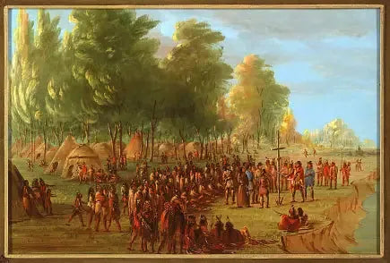 La Salle, der rejser et kors og tager ejerskab over området. 25. marts 1682 - George Catlin