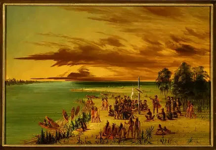 La Salle hævder Louisiana for Frankrig. 9. april 1682 - George Catlin