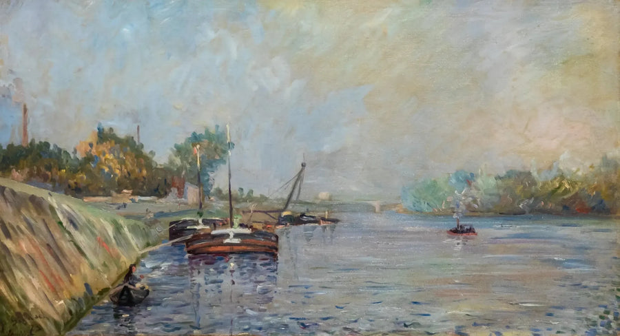 Seinen ved Courbevoie - Paul Signac