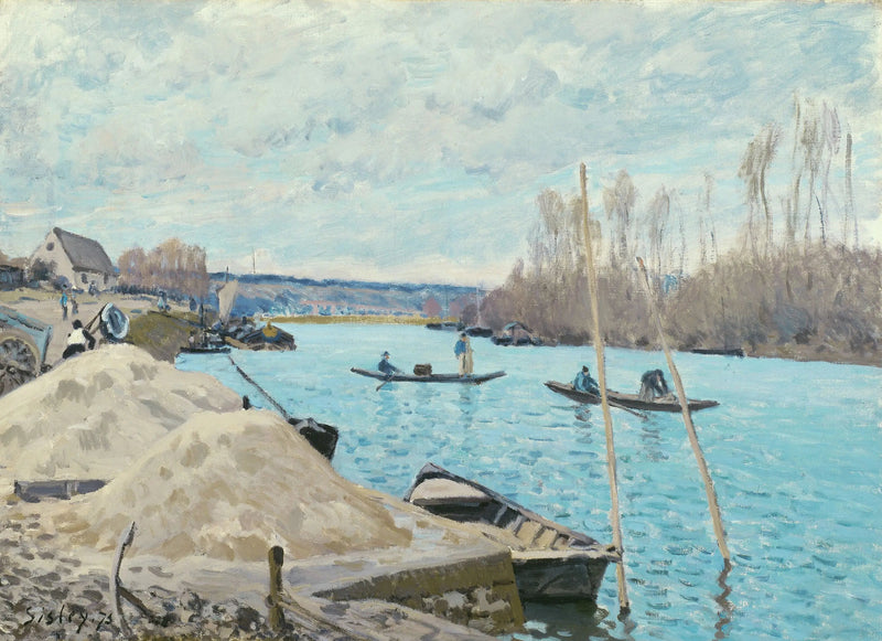 Seinen ved Port-Marly, sandbunke - Alfred Sisley