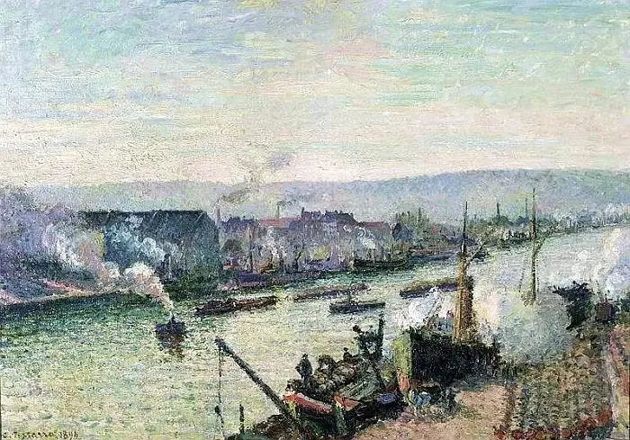 Seinen i Rouen, Saint-Sever - Camille Pissarro