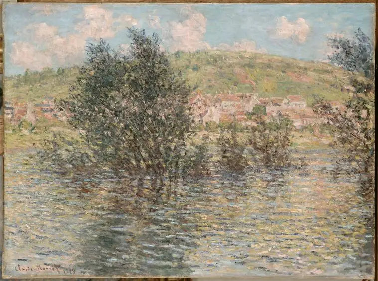 Seinen ved Vétheuil, solskinseffekt efter regn - Claude Monet