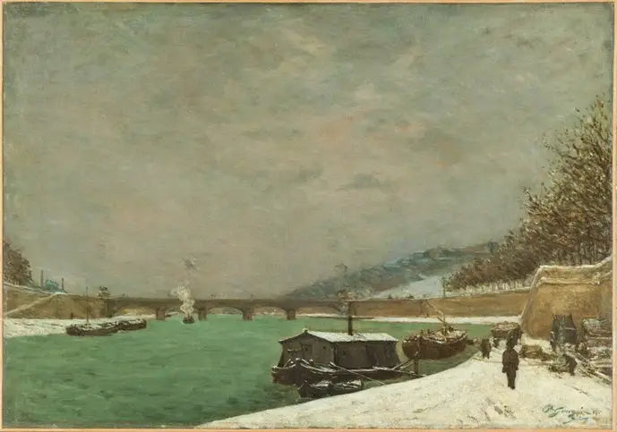 Seinen ved Iéna-broen, Snevejr. - Paul Gauguin