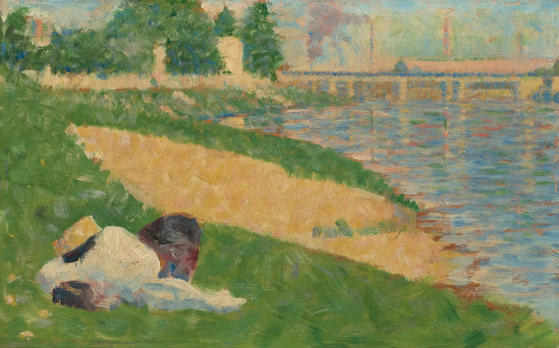 Seinen med tøj på bredden - Georges Seurat