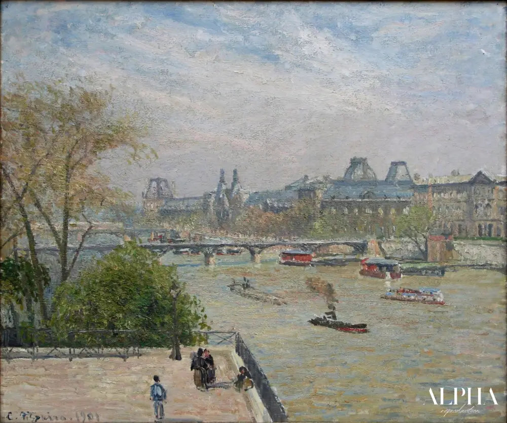 La Seine et le Louvre - Camille Pissarro - Reproductions de tableaux et peintures haut de gamme