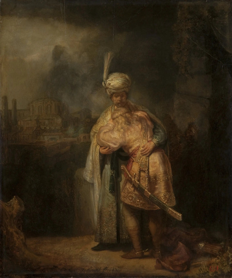 David og Jonathans Adskillelse - Rembrandt
