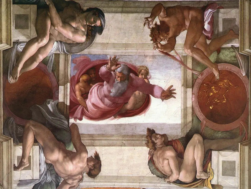 Jordens og vandets adskillelse - Michelangelo