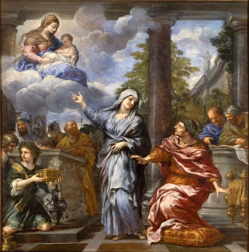 La Sibylle de Tibur, der annoncerer for Augustus fødslen af Kristus - Pietro da Cortona