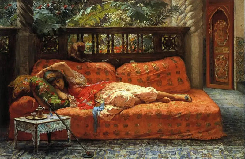La Sieste (Eftermiddag i drømme) - Frederick Arthur Bridgman
