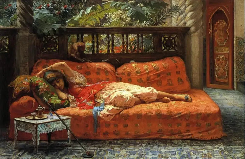 La Sieste (Eftermiddag i drømme) - Frederick Arthur Bridgman