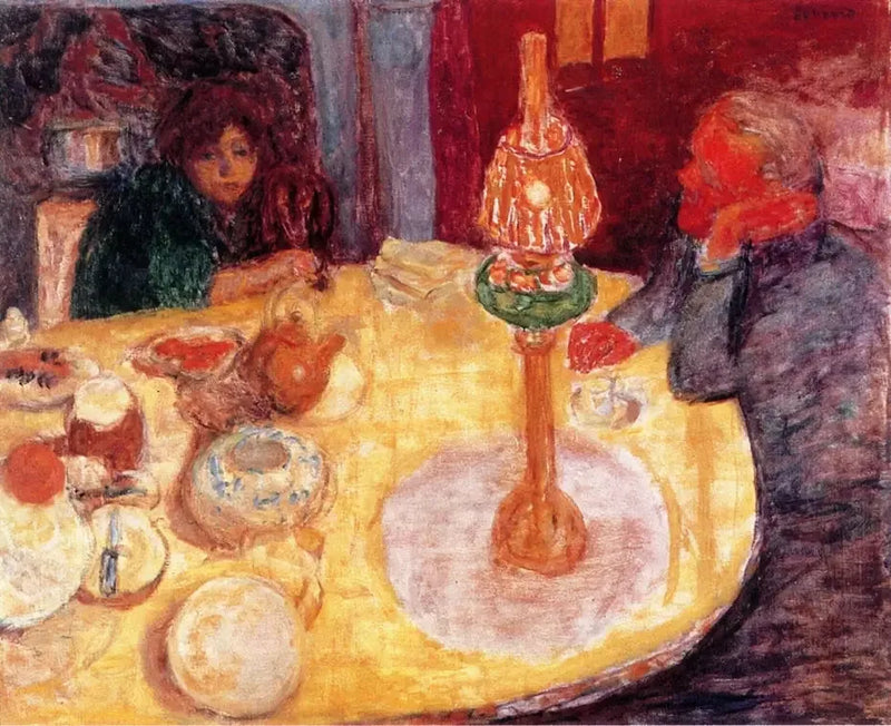 Aftenen under lampen - Pierre Bonnard