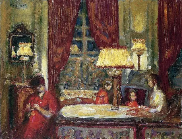 Aftenen under lamperne - Pierre Bonnard