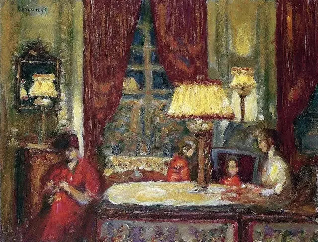 Aftenen under lamperne - Pierre Bonnard
