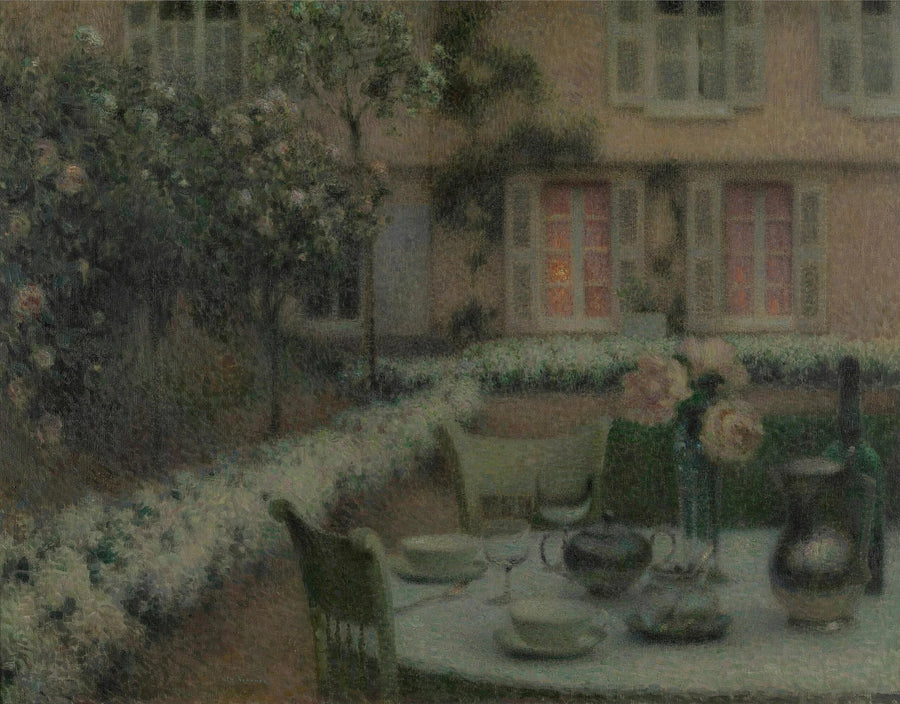 Bordet i den hvide have i Gerberoy - Henri Le Sidaner
