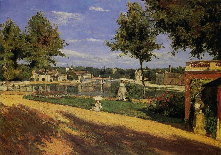 La Terrasse au bord de la Seine à Melun - Henri Rouart