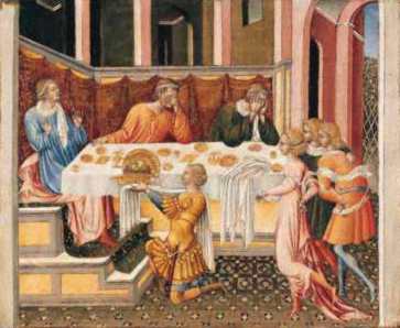 Jean-Baptistes hoved blev bragt til Herodes. - Giovanni di Paolo