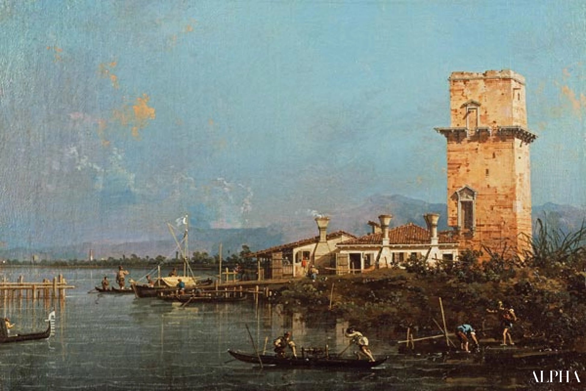 La tour de Malghera (huile sur toile) - Giovanni Antonio Canal - Reproductions de tableaux et peintures haut de gamme