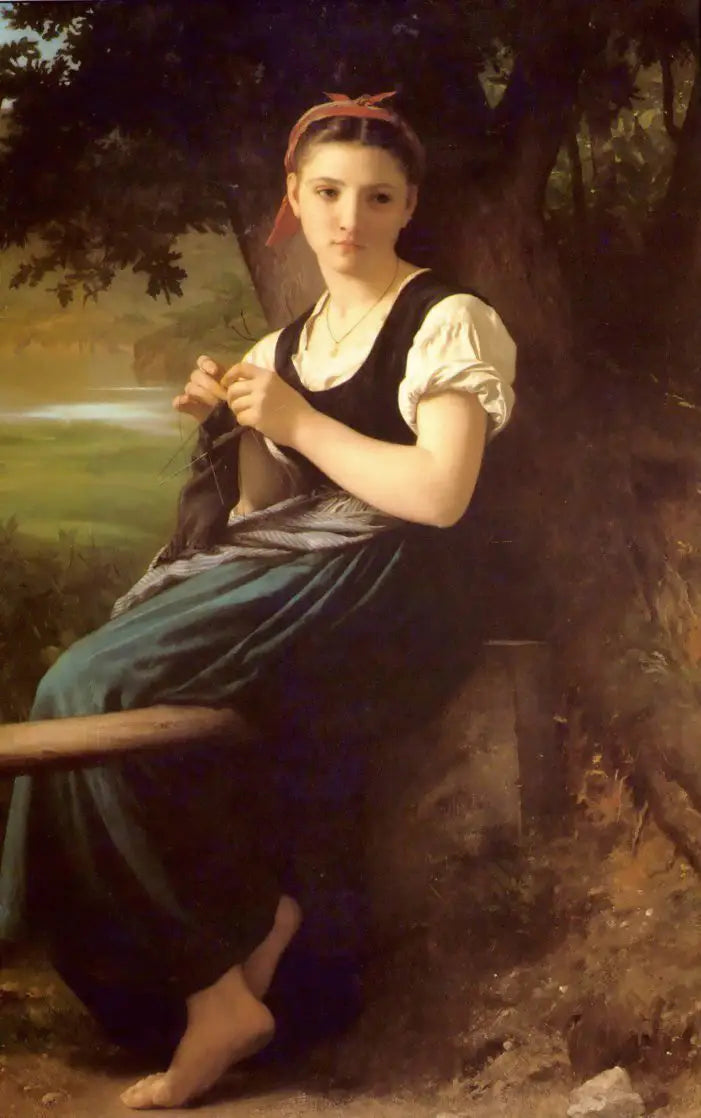 Den Strikkende - Bouguereau