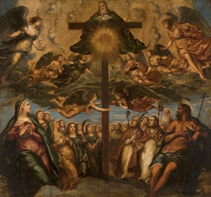 Den elskede Treenighed af de hellige og engle - Jacopo Tintoretto