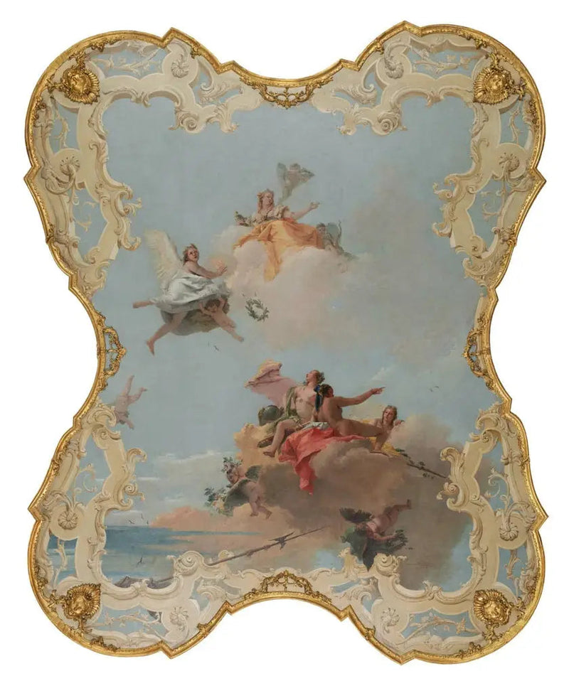 Dyden og æren, der krones af kærlighed - Giovanni Battista Tiepolo